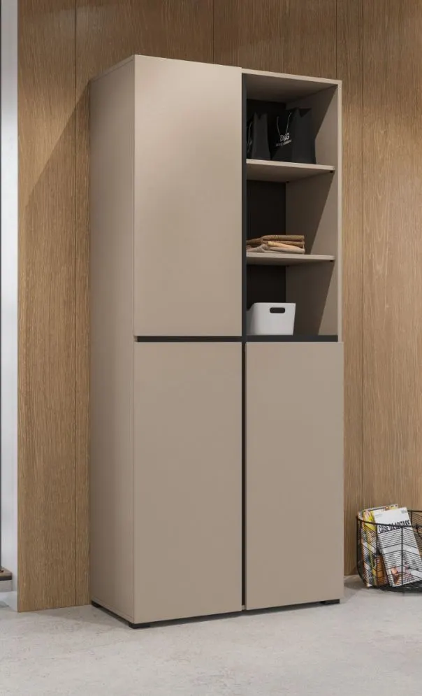 Szafa CROSS 3D 80cm congo/czarna z półkami dwudrzwiowa I sklep meblowy MIRAT.  kolekcja HV-CROSS