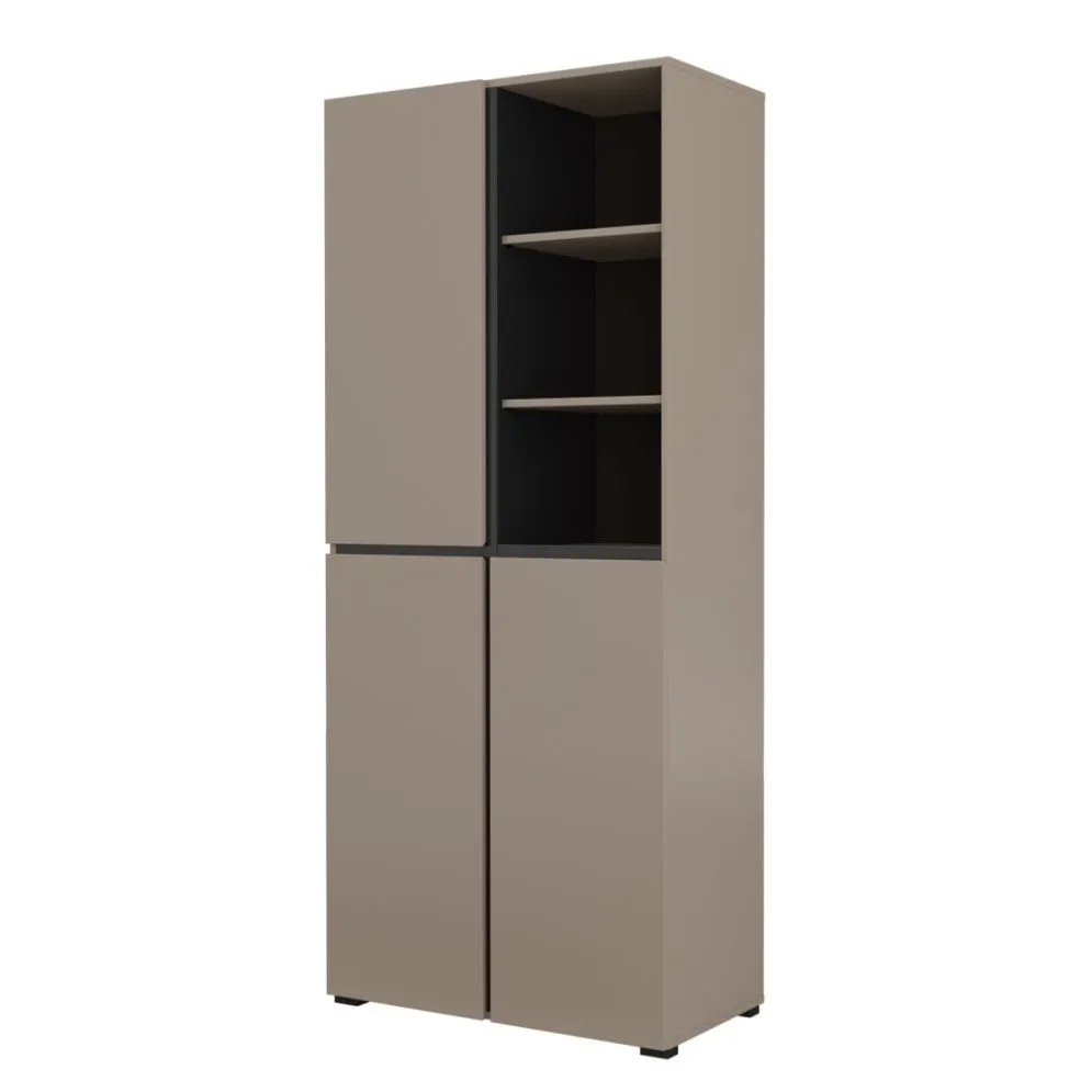 Szafa CROSS 3D 80cm congo/czarna z półkami dwudrzwiowa I sklep meblowy MIRAT.  kolekcja HV-CROSS