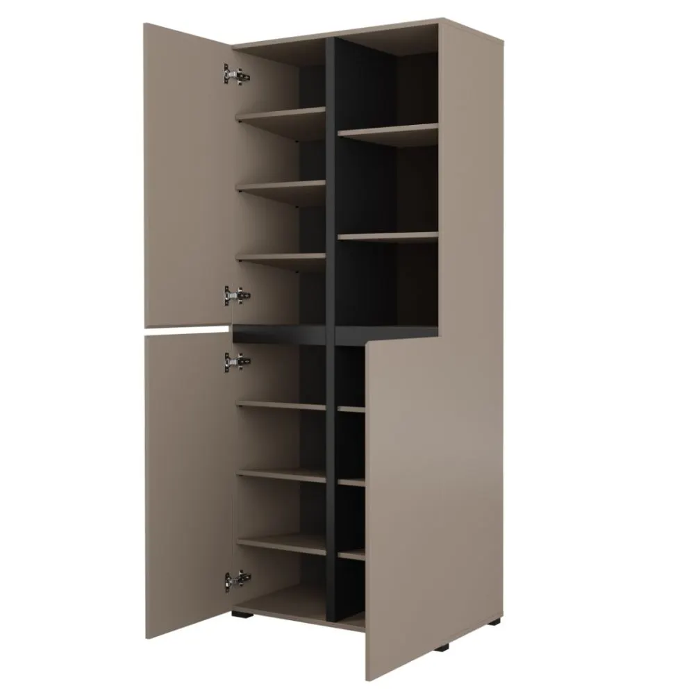 Szafa CROSS 3D 80cm congo/czarna z półkami dwudrzwiowa I sklep meblowy MIRAT.  kolekcja HV-CROSS