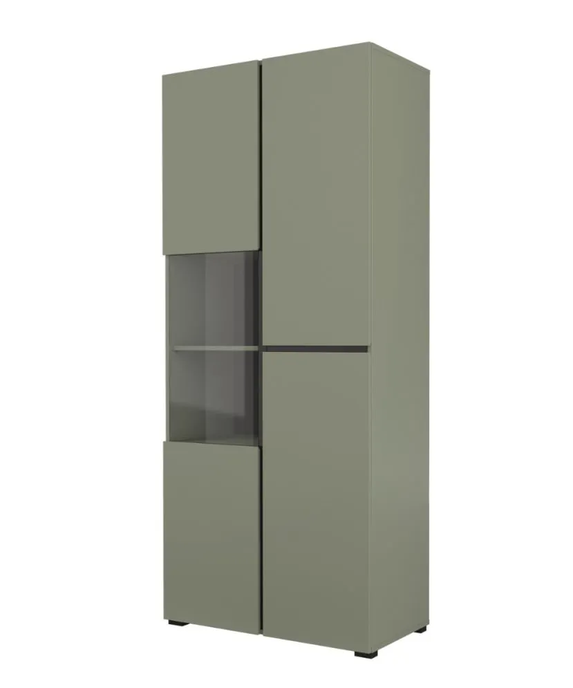 Witryna wysoka CROSS 3D 80cm zielona/czarna przeszklona I sklep meblowy MIRAT.  kolekcja HV-CROSS