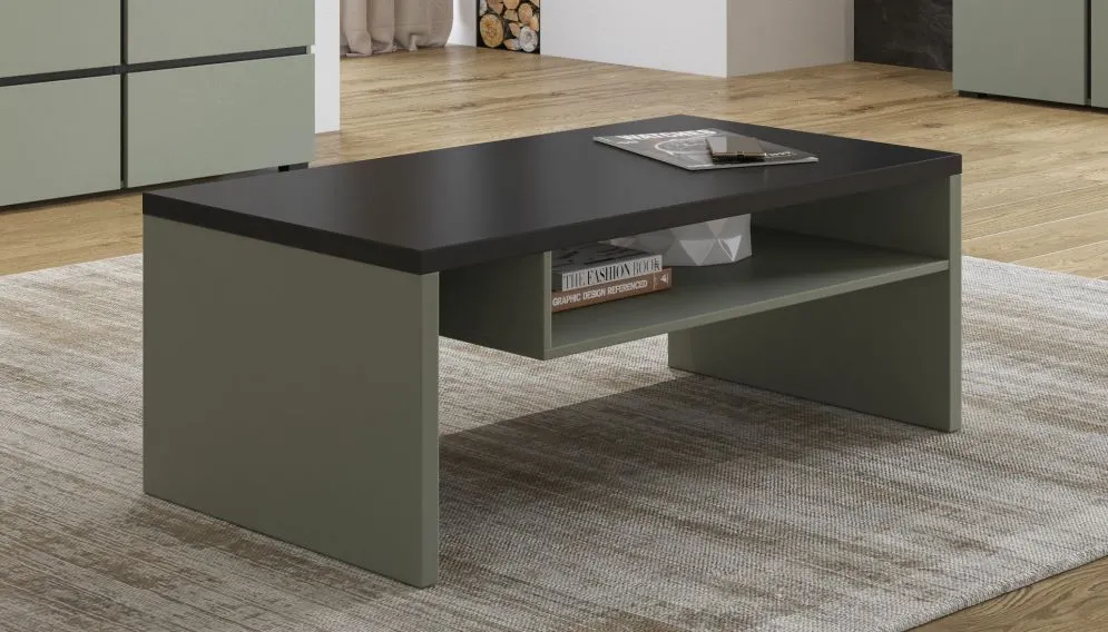 Stolik kawowy CROSS 120x60 zielony/czarny z płyty I sklep meblowy MIRAT.  kolekcja HV-CROSS