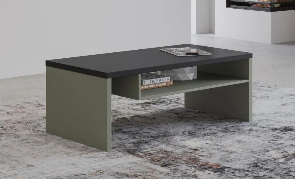 Stolik kawowy CROSS 120x60 zielony/czarny z płyty I sklep meblowy MIRAT.  kolekcja HV-CROSS