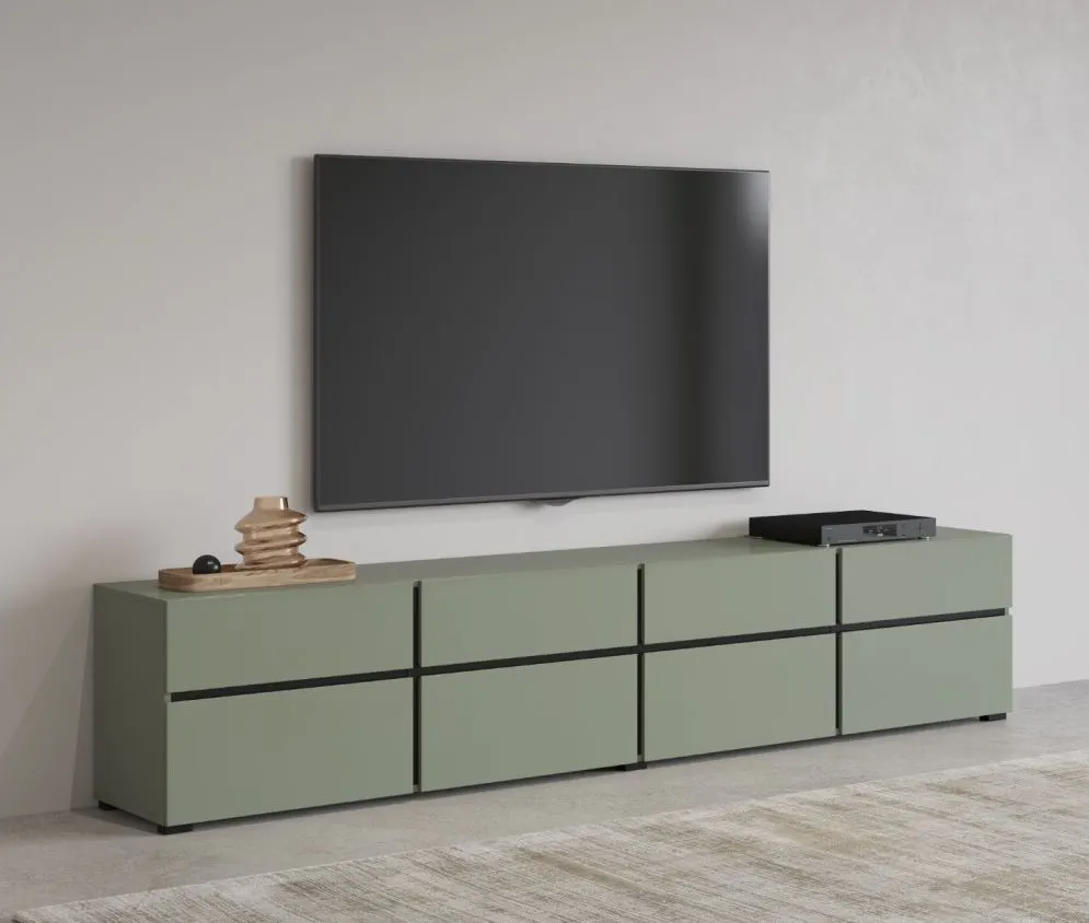 Szafka RTV CROSS 4K4S 225cm zielona/czarna szeroka I sklep meblowy MIRAT.  kolekcja HV-CROSS