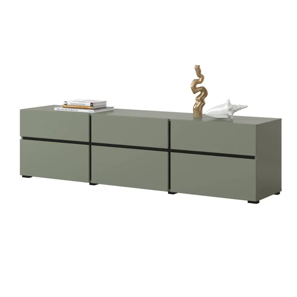 Szafka RTV CROSS 3K3S 180cm zielona/czarna stojąca I sklep meblowy MIRAT.  kolekcja HV-CROSS