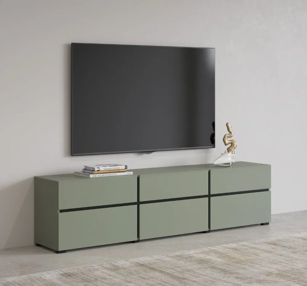 Szafka RTV CROSS 3K3S 180cm zielona/czarna stojąca I sklep meblowy MIRAT.  kolekcja HV-CROSS