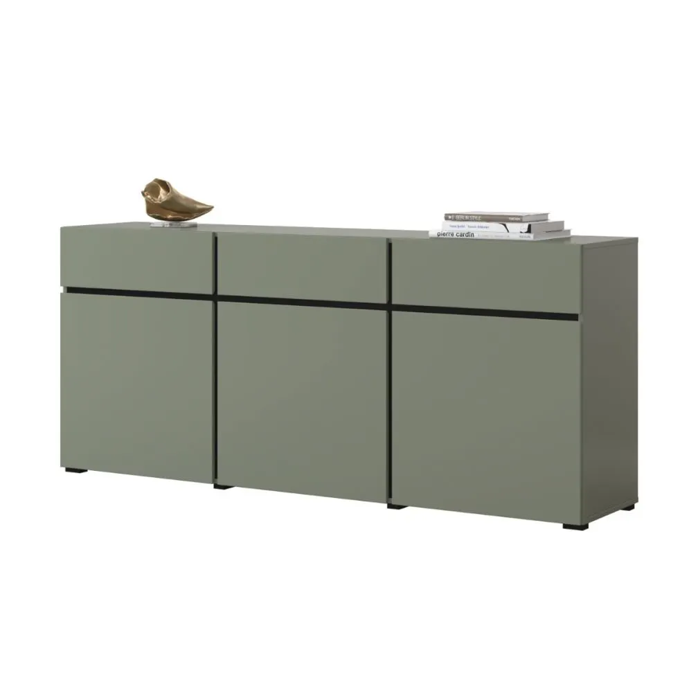 nowoczesna komoda CROSS 3D3S 180cm zielona/czarna I sklep meblowy MIRAT. kolekcja HV-CROSS