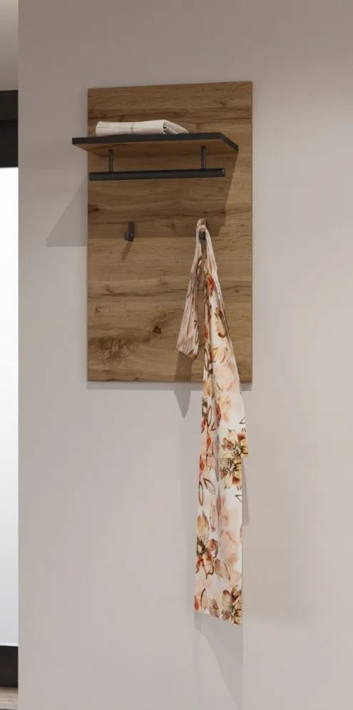 Wiszący wieszak do przedpokoju CROSS 40x70cm dąb wotan/czarny I sklep meblowy MIRAT. kolekcja HV-CROSS