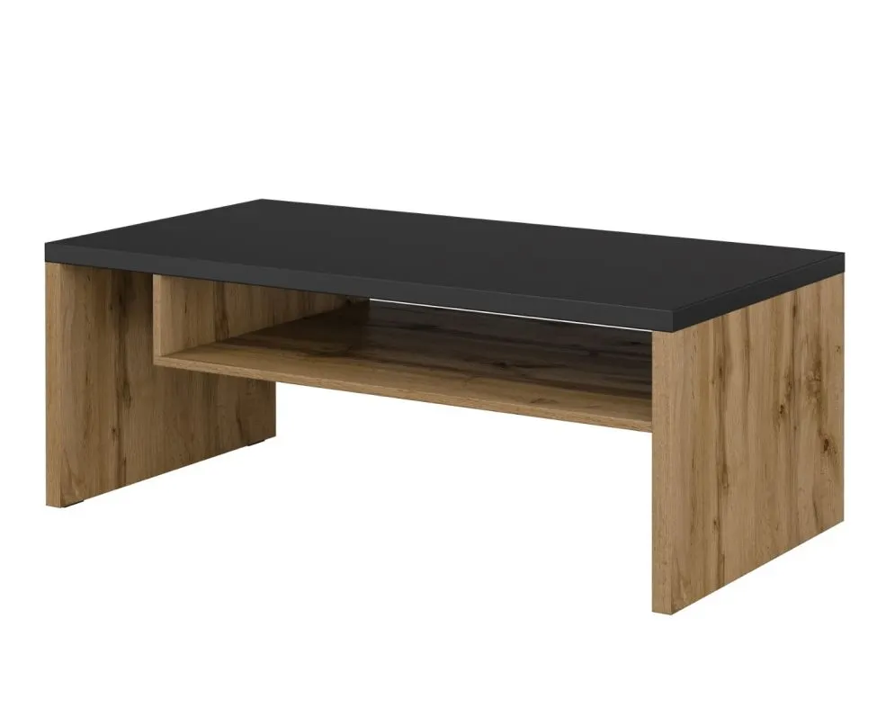 Stolik kawowy CROSS 120x60 dąb wotan/czarny minimalistyczny I sklep meblowy MIRAT. styl SKANDYNAWSKI kolekcja HV-CROSS