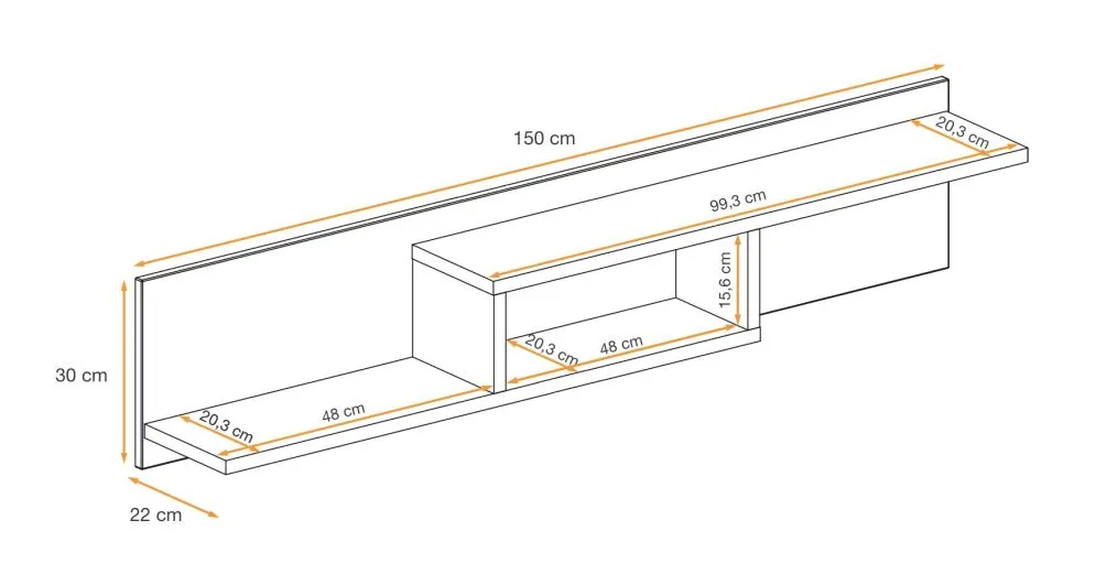 Meblościanka CROSS LED hickory jackson/czarna push-click I sklep meblowy MIRAT.