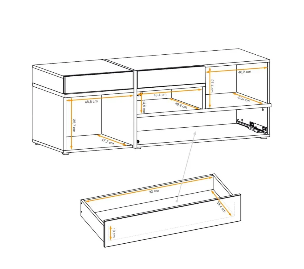Szafka RTV CROSS LED hickory jackson/czarna ryflowane fronty I sklep meblowy MIRAT.