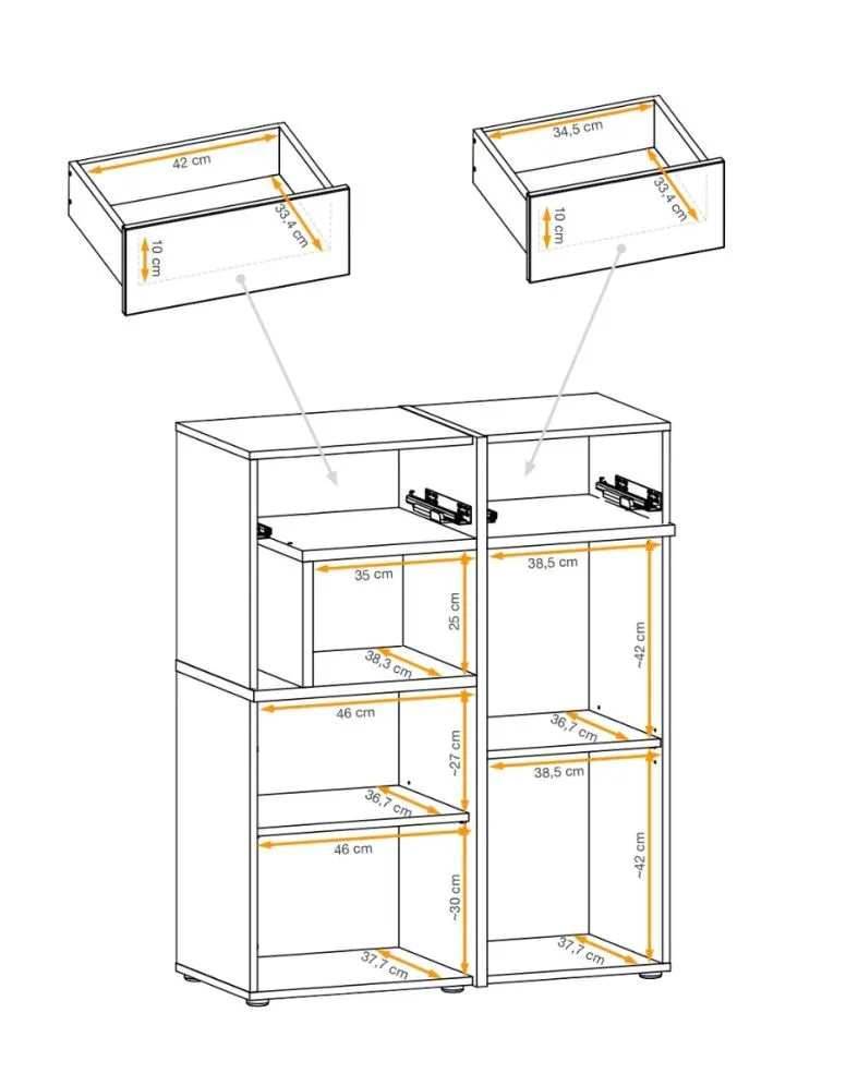 Witryna niska CROSS LED hickory jackson/czarna podświetlana I sklep meblowy MIRAT.  kolekcja CROSS