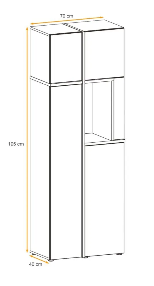 Meblościanka CROSS LED hickory jackson/czarna z biokominkiem I sklep meblowy MIRAT.  kolekcja CROSS ASM