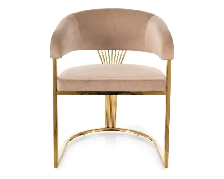 Krzesło tapicerowane CROWN VELVET beżowe I sklep meblowy MIRAT. styl GLAMOUR
