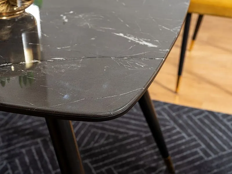 Stół CYRYL I czarny/złoty do jadalni w stylu glamour | MIRAT. w stylu GLAMOUR kolekcja