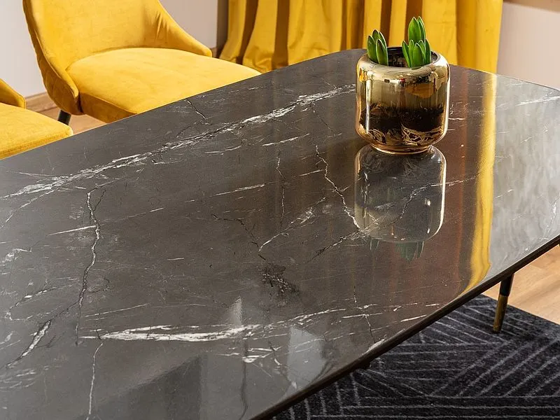 Stół CYRYL I czarny/złoty do jadalni w stylu glamour | MIRAT. w stylu GLAMOUR kolekcja