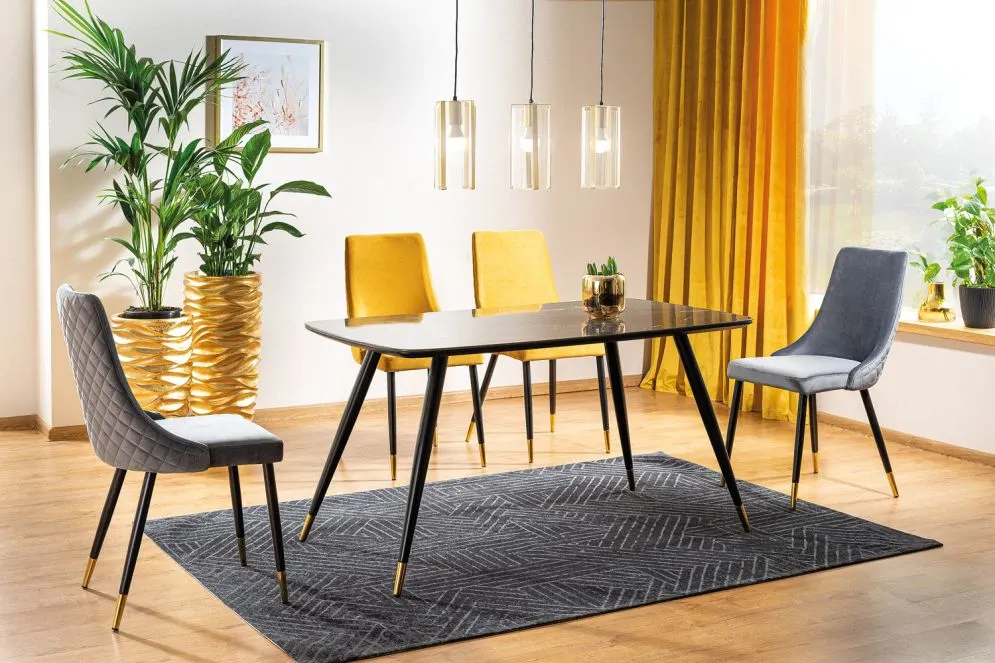 Stół CYRYL I czarny/złoty do jadalni w stylu glamour | MIRAT. w stylu GLAMOUR kolekcja