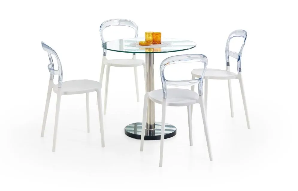 Stół CYRYL okragły ze szklanym blatem | MIRAT.
