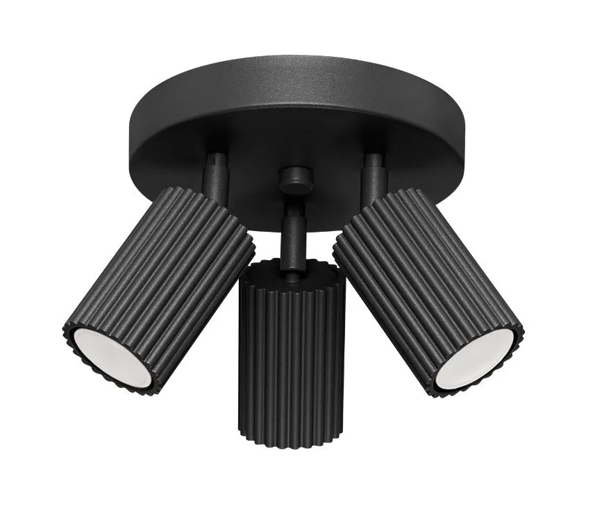 Plafon trzypunktowy KARBON 3P czarny okrągły aluminiowy | sklep MIRAT  kolekcja karbon