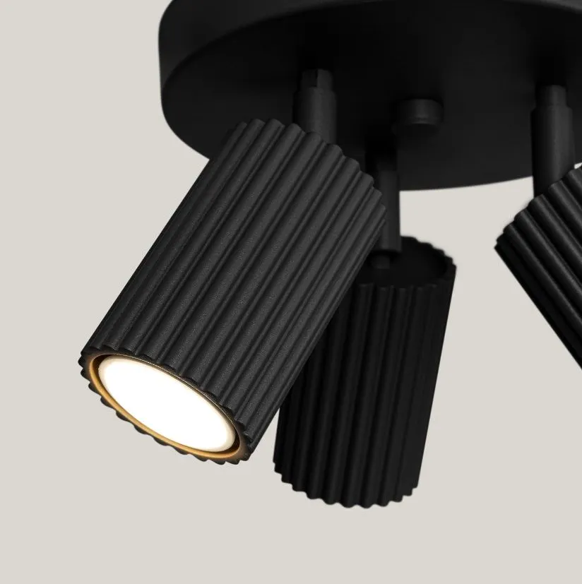 Plafon trzypunktowy KARBON 3P czarny okrągły aluminiowy | sklep MIRAT  kolekcja karbon
