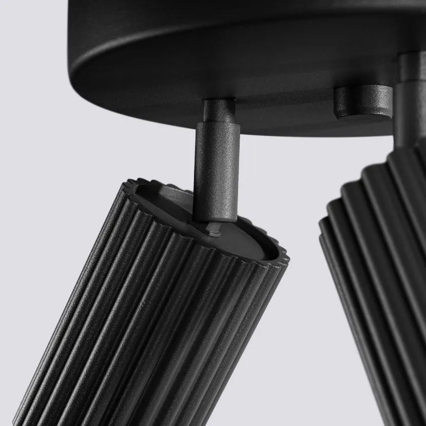 Plafon trzypunktowy KARBON 3P czarny okrągły aluminiowy | sklep MIRAT  kolekcja karbon