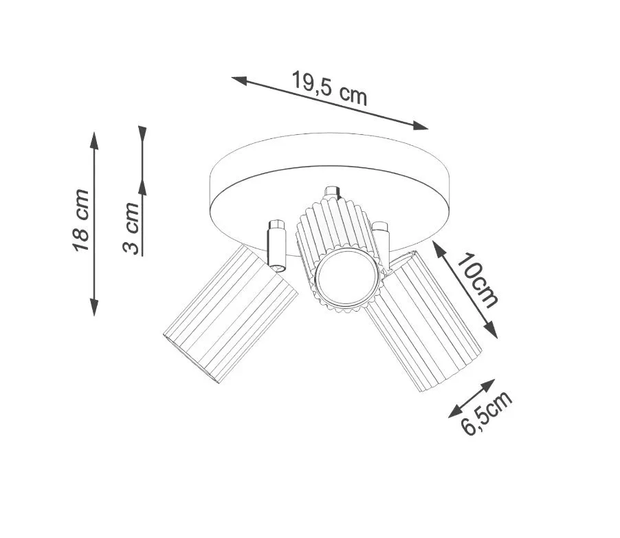 Plafon trzypunktowy KARBON 3P czarny okrągły aluminiowy | sklep MIRAT  kolekcja karbon