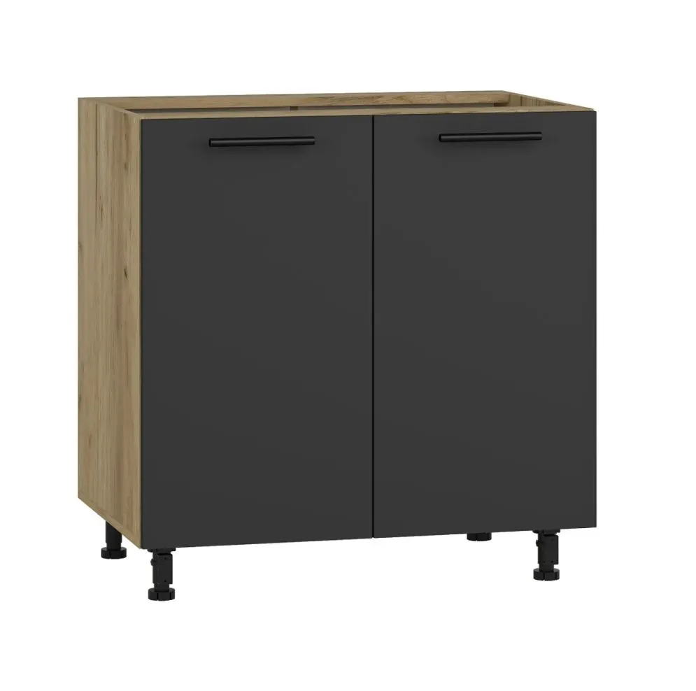 Szafka kuchenna stojąca 80 VENTO D-80/82 antracyt z półką | MIRAT. styl LOFT kolekcja VENTO