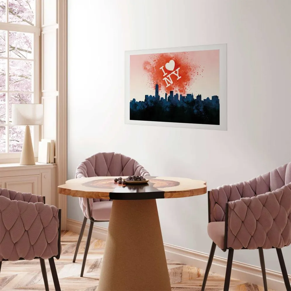 Plakat I love NY 30x21 cm bez ramy z marginesem | MIRAT.