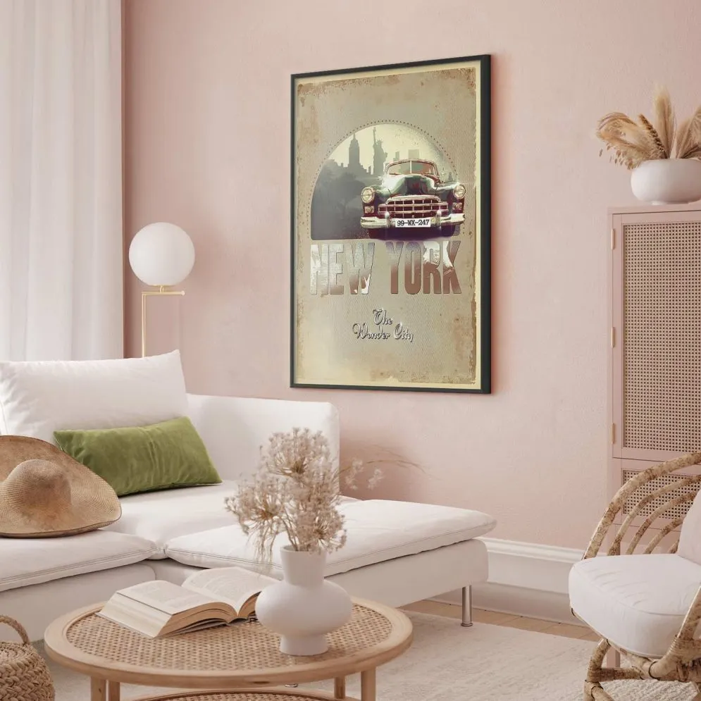 Plakat New York 29,7x42 cm z ramą czarną bez marginesu | MIRAT.
