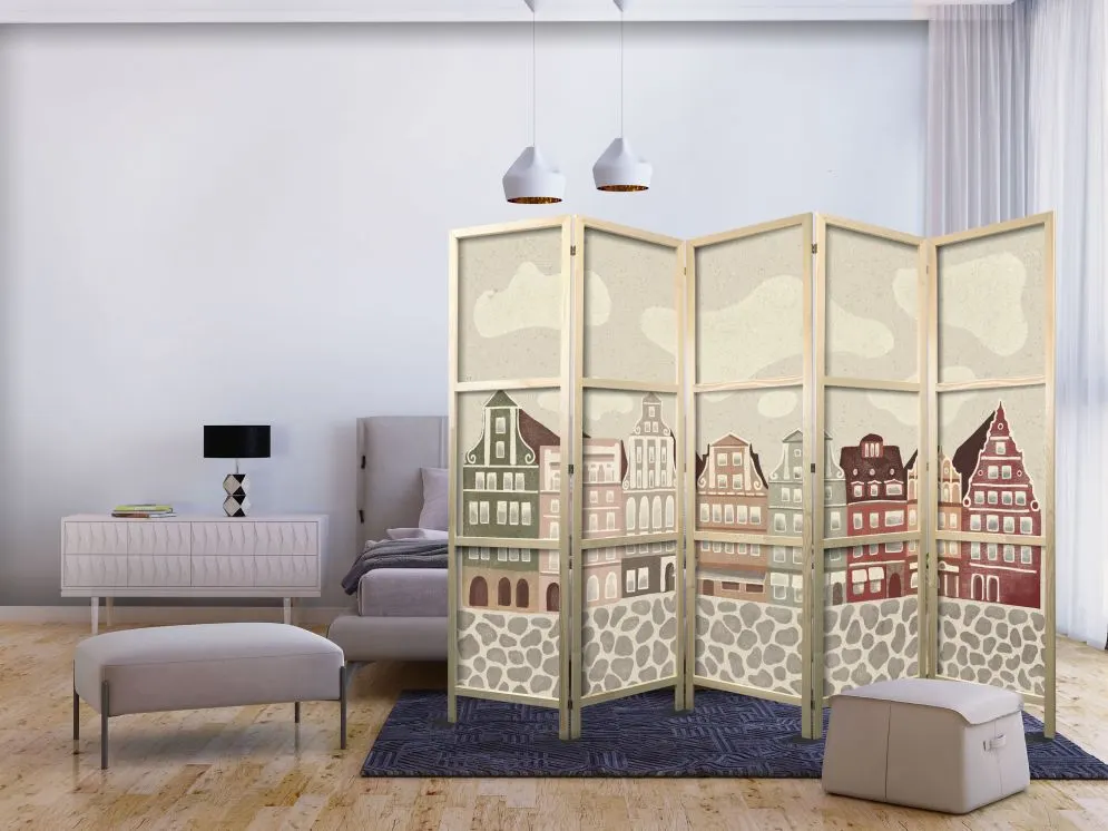 Parawan japoński Dla dzieci 225x172 cm 5-częściowy wielokolorowy | MIRAT.