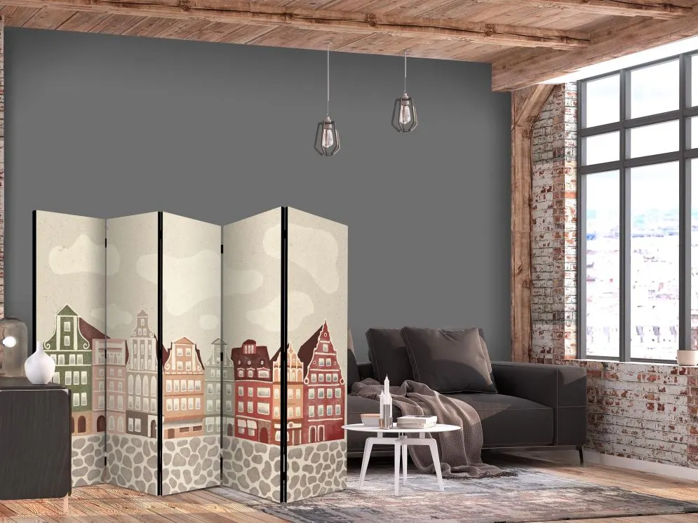 Parawan dwustronny Dla dzieci 225x172 cm 5-częściowy wielokolorowy | MIRAT.