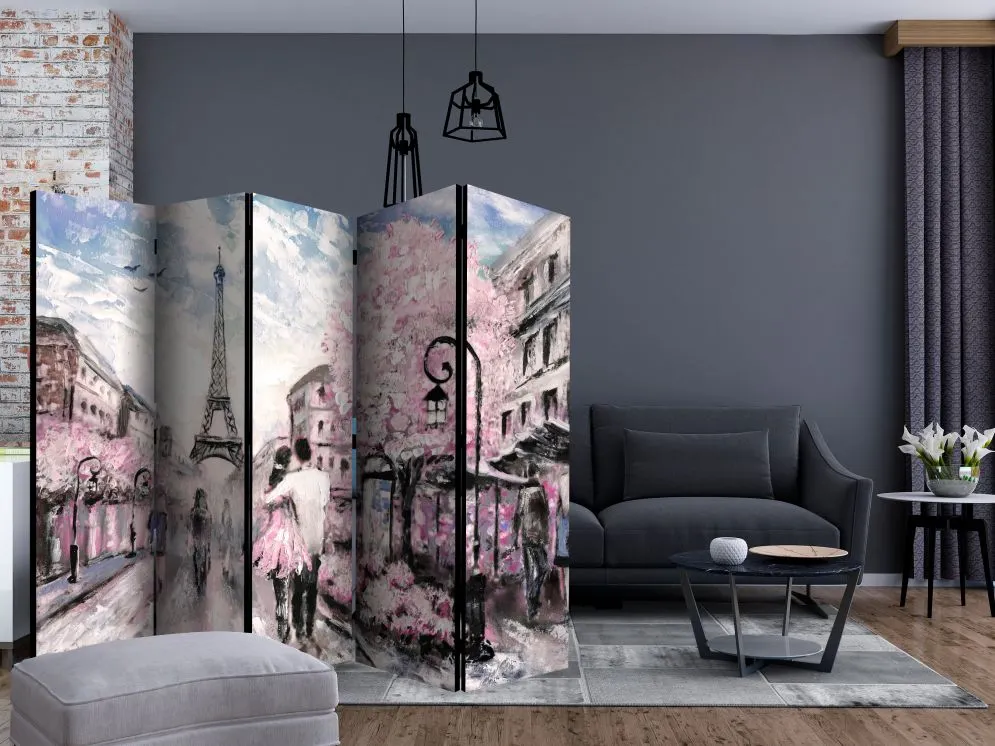 Parawan akustyczny Miasta 225x172 cm 5-częściowy szary | MIRAT.