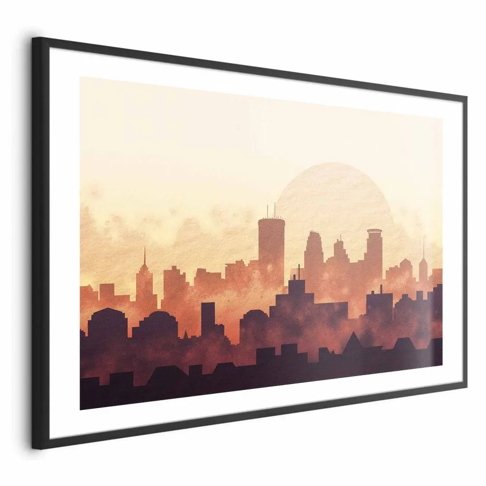 Plakat Żar miasta 90x60 cm z ramą czarną z marginesem | MIRAT.