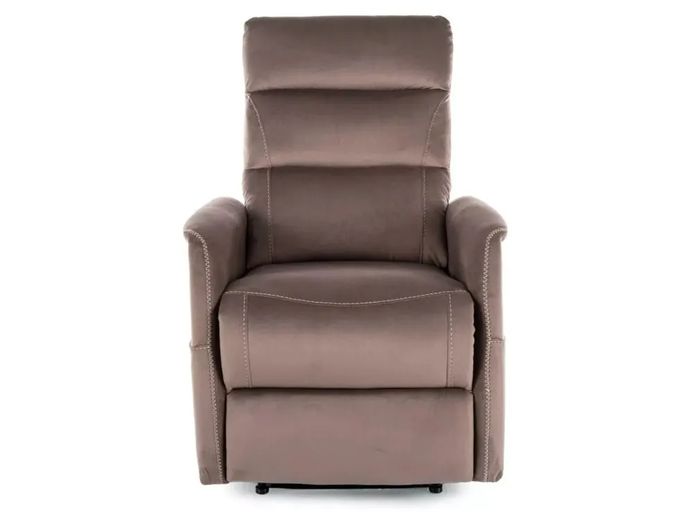 Aksamitny fotel z masażem Solon M Velvet cappuccino | MIRAT