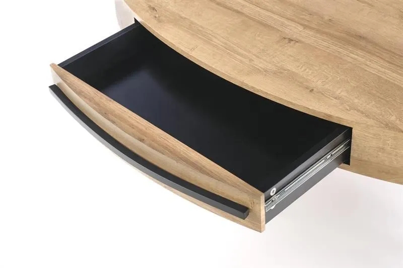 Stolik kawowy CAROLINA 120x60 dąb/czarna do salonu w stylu industrialnym | MIRAT. styl LOFT