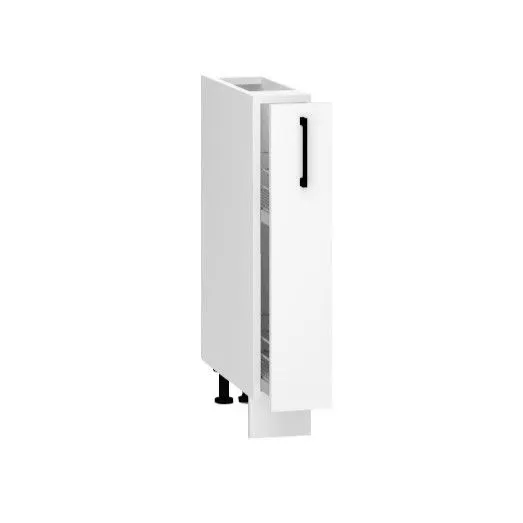 Wąska szafka kuchenna stojąca CARGO 15 DENIS D15 biała mat z koszem I sklep meblowy MIRAT.  kolekcja DENIS