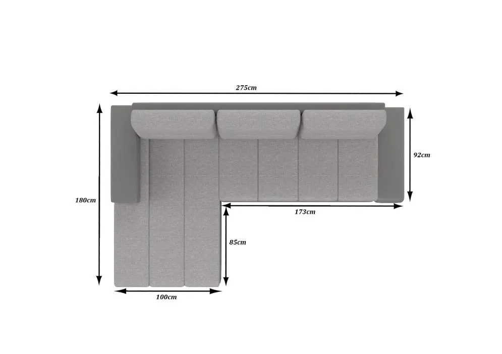 Narożnik z funkcją spania OTTAVIO grafitowy/biały prawy dwukolorowy | MIRAT. w stylu  kolekcja