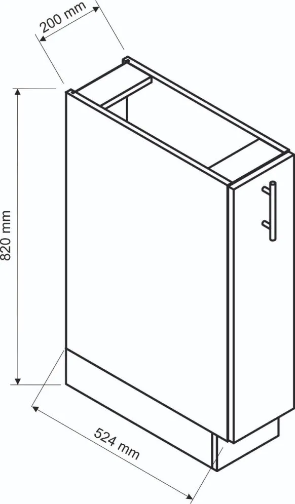 Szafka kuchenna stojąca CARGO 20 ADELE D20 szary mat z koszem I sklep meblowy MIRAT.