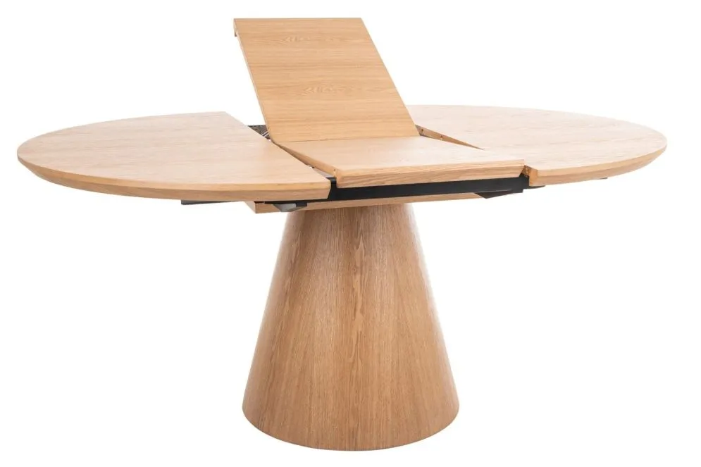 Stół okrągły rozkładany ANGEL II 120-160 cm w dębowym kolorze | MIRAT styl SKANDYNAWSKI