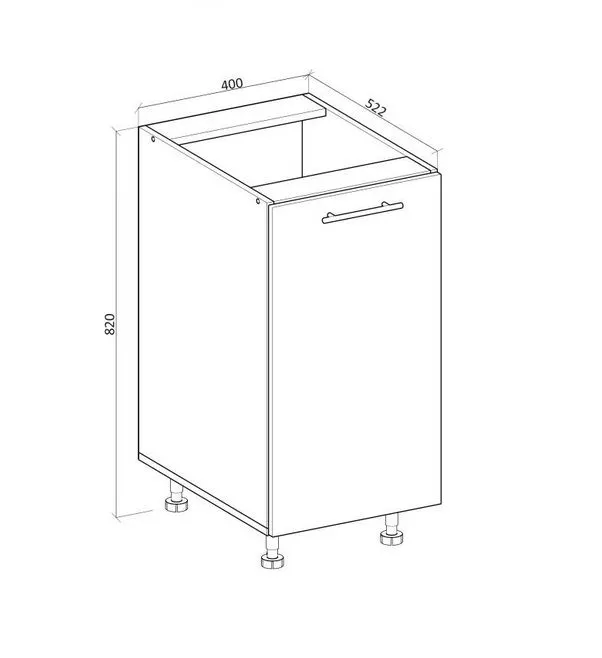 Szafka kuchenna stojąca 40 VENTO D-40/82 biały połysk firmy Halmar | MIRAT.  kolekcja VENTO