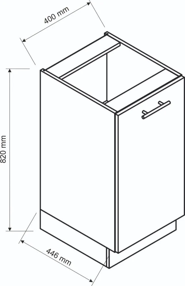 Szafka kuchenna stojąca 40 VITA D-40/82 biała firmy Stolkar | MIRAT.  kolekcja VITA