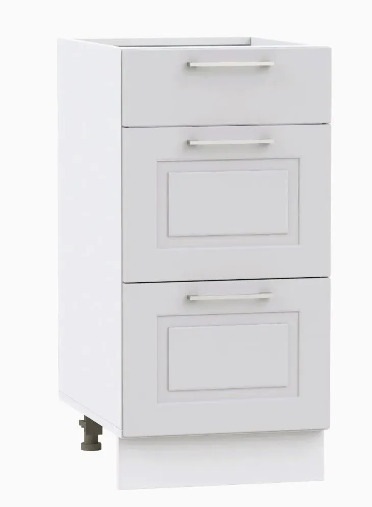 Szafka kuchenna stojąca 40 NATALIA D40S/3 jasnoszara z frezowanym frontem | MIRAT.  kolekcja NATALIA