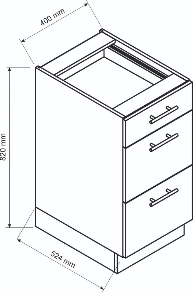 Szafka kuchenna stojąca 40 ADELE D40 S/3 granatowa I sklep meblowy MIRAT.