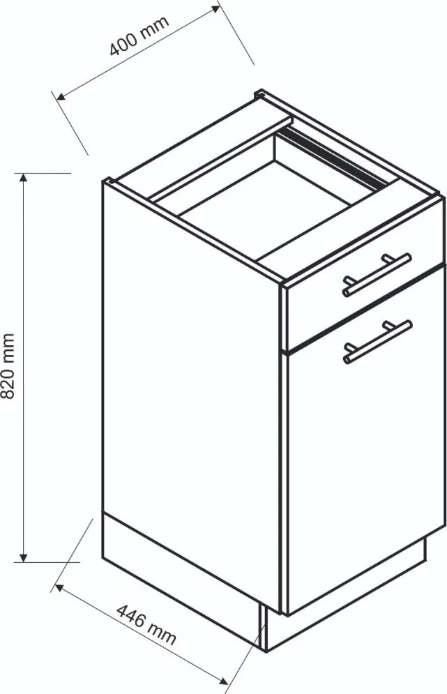 Szafka kuchenna stojąca 40 CLARA D40S/1 P/L dąb artisan z szufladą | MIRAT. w stylu  kolekcja CLARA