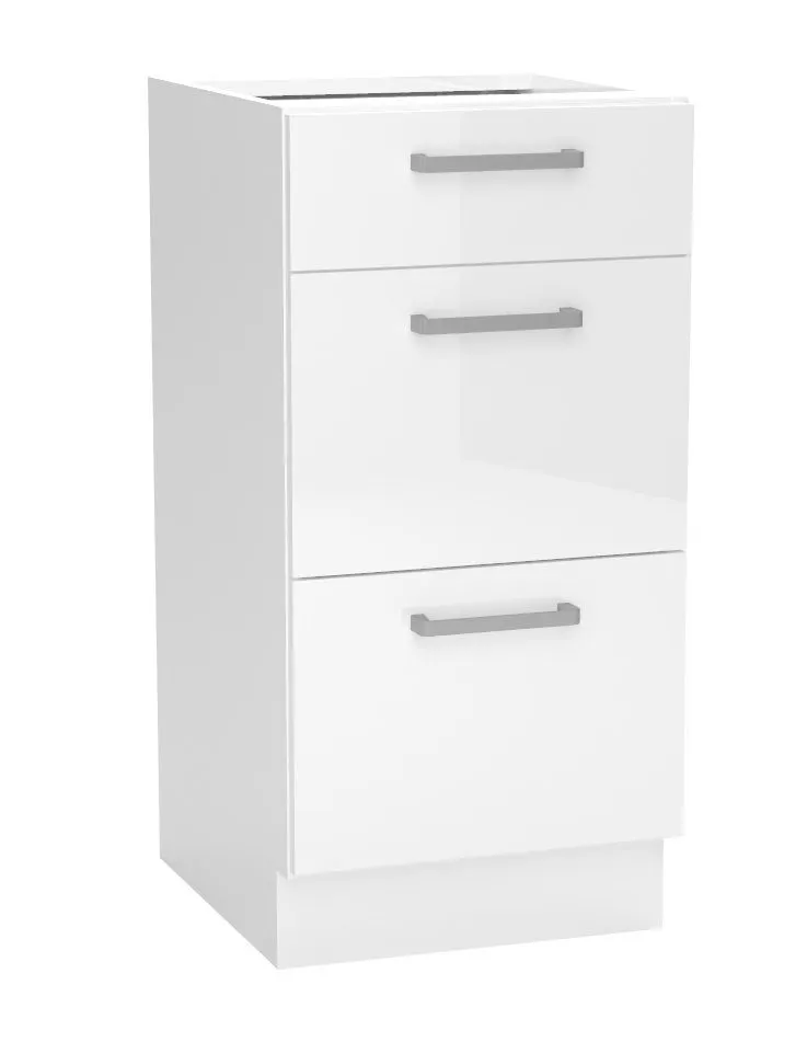Szafka kuchenna stojąca 40 VITA D40S/3 biała z trzema szufladami | MIRAT. kolekcja VITA