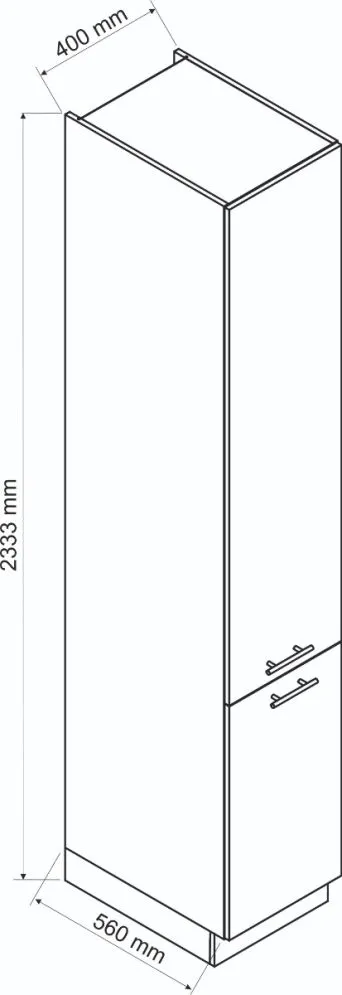 Wysoka szafka kuchenna stojąca 40 DENIS D40 SŁ/2333 P/L 2FR biała mat I sklep meblowy MIRAT. kolekcja DENIS