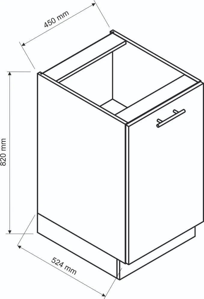 Szafka kuchenna stojąca 45 DENIS D45 biała mat z cichym domykiem I sklep meblowy MIRAT.  kolekcja DENIS