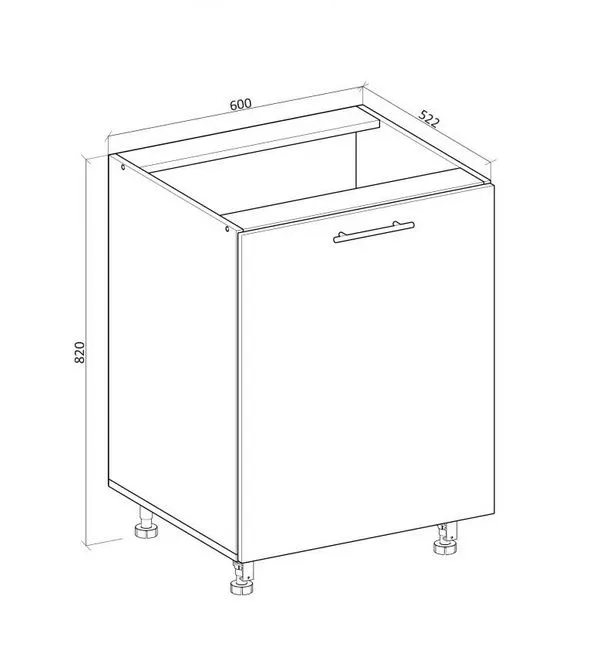 Szafka kuchenna stojąca 60 VENTO D-60/82 dąb miodowy z półką | MIRAT.  kolekcja VENTO