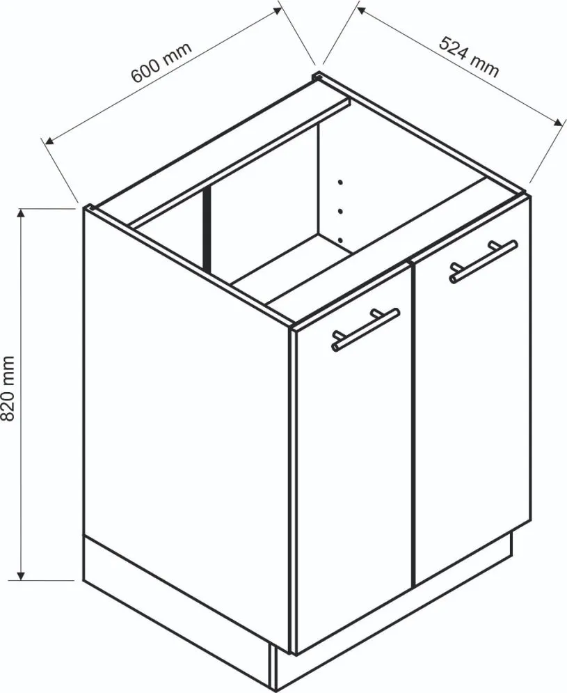 Szafka kuchenna stojąca 60 BONO D60 dąb wotan I sklep meblowy MIRAT. styl LOFT