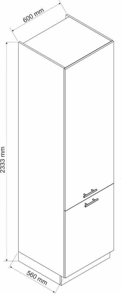 Szafka pod zabudowę lodówki 60 BONO D60 LO P/L 2333 dąb wotan I sklep meblowy MIRAT. styl LOFT