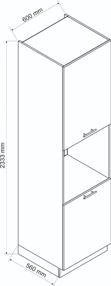 Wysoka szafka pod piekarnik 60 DENIS D60 PK/2333 P/L dąb London | MIRAT.  kolekcja DENIS